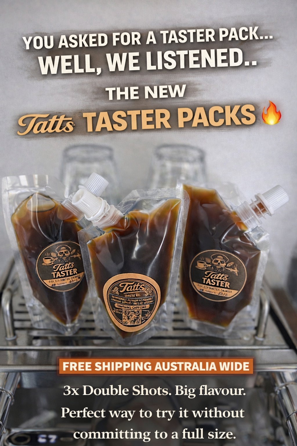 Tatts Taster 3 Pack – Cold Brew Coffee (100ml)